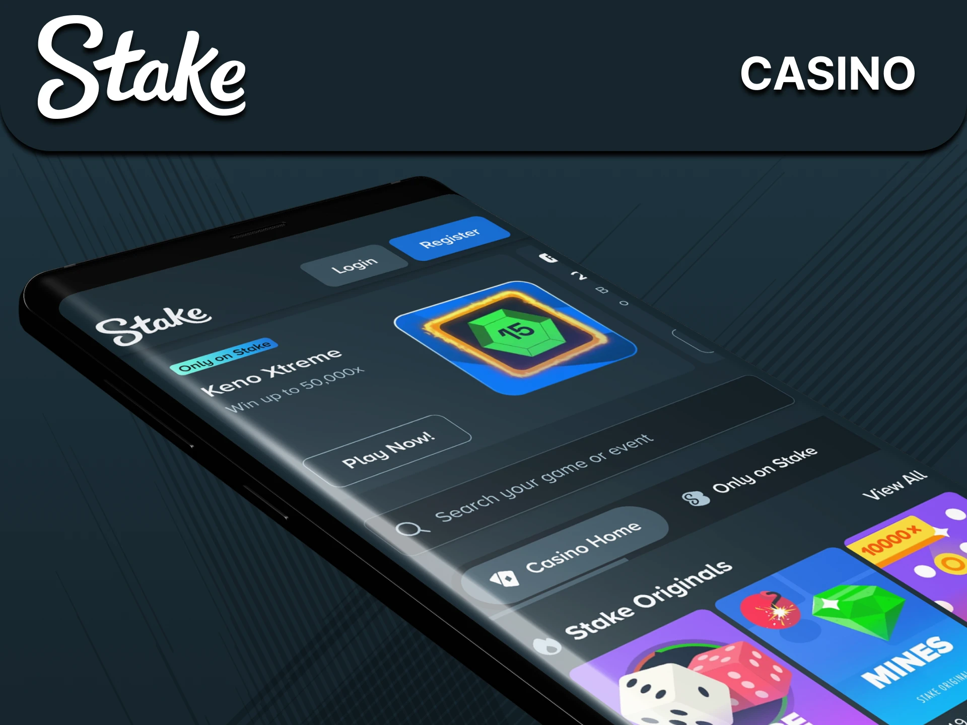You will find many casino games in the Stake app.