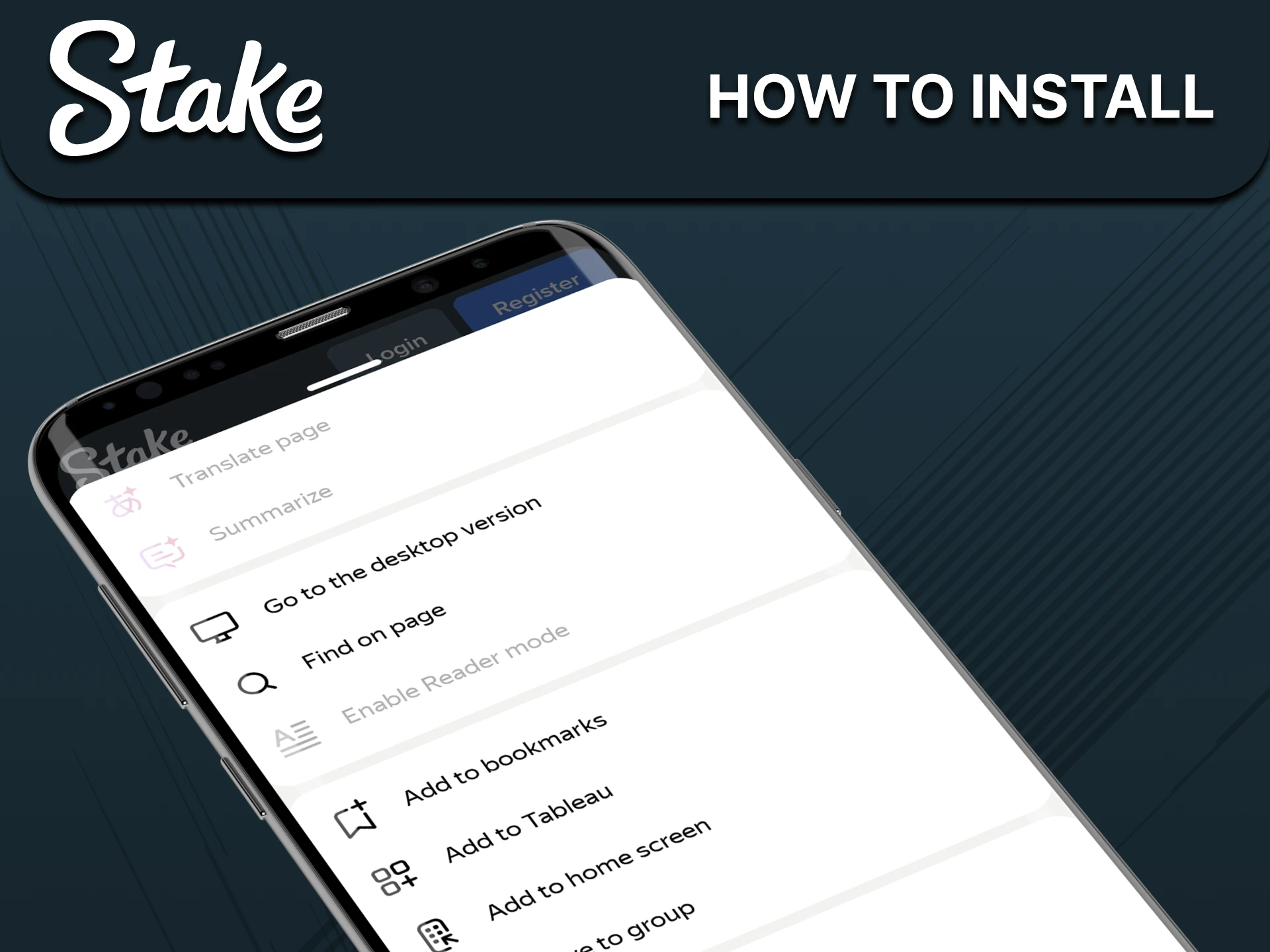Install the Stake app in just a couple of clicks.