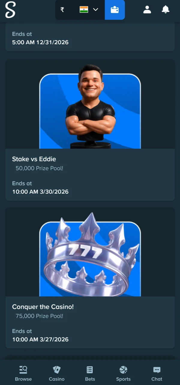 Activate one of the bonuses on Stake.