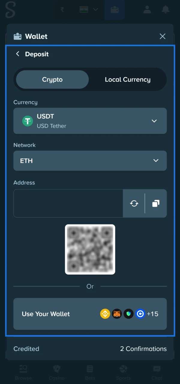 Make a deposit to receive a bonus on Stake.