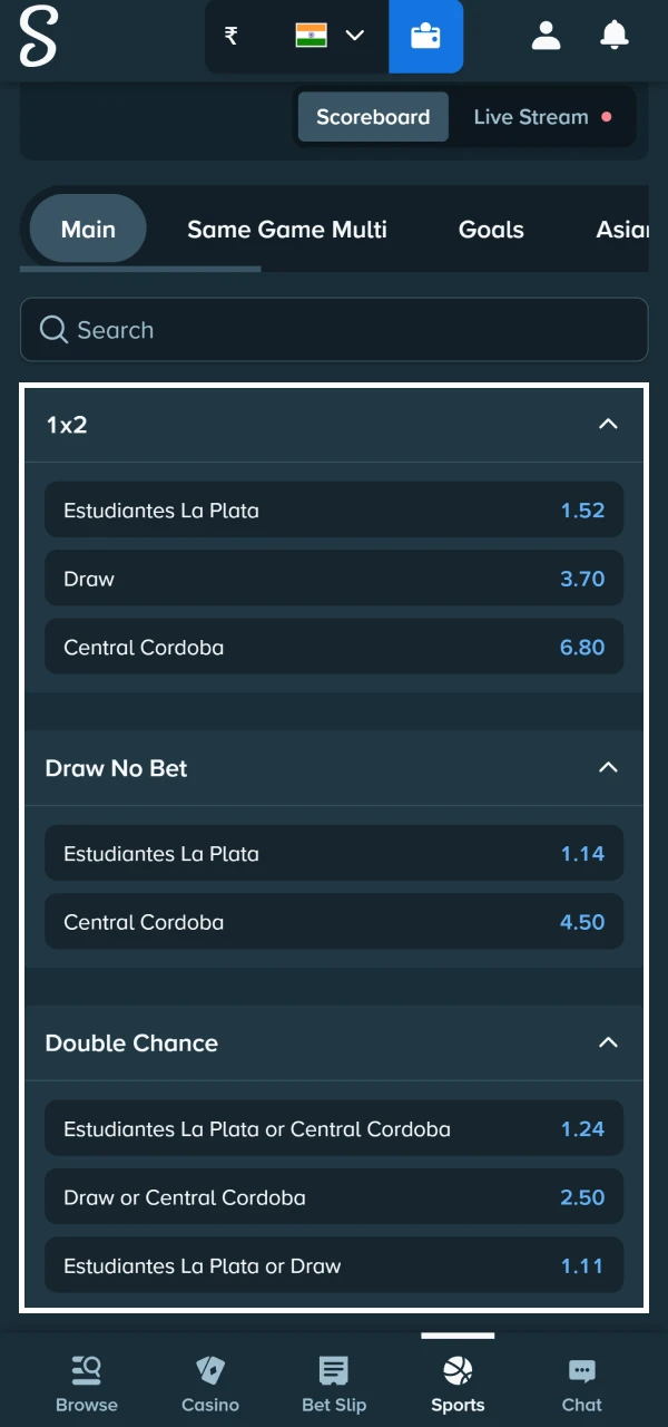 Find the best odds for staking on Stake.