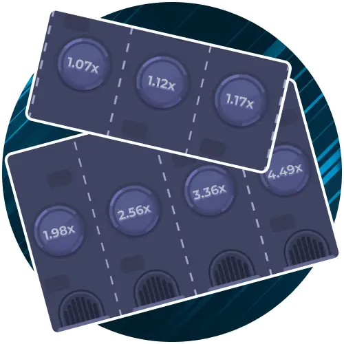 Choose an adjustable number of lines to cross in the Stake Chicken Road game.
