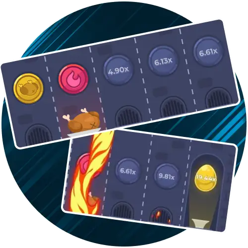 Evaluate the active risk and reward system during the Stake round.