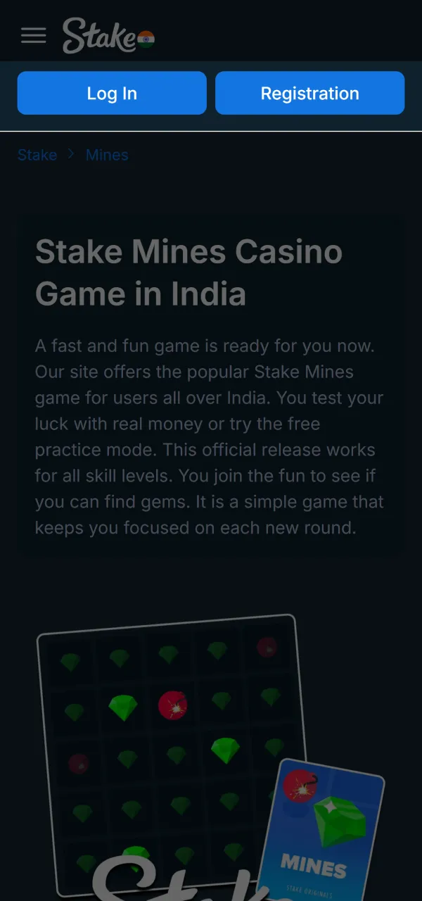 Click the button to launch the official Stake mines platform.