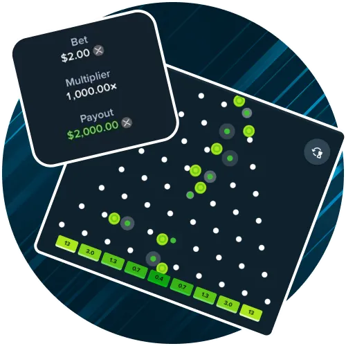 Receive instant results right after making a choice in Stake plinko game.